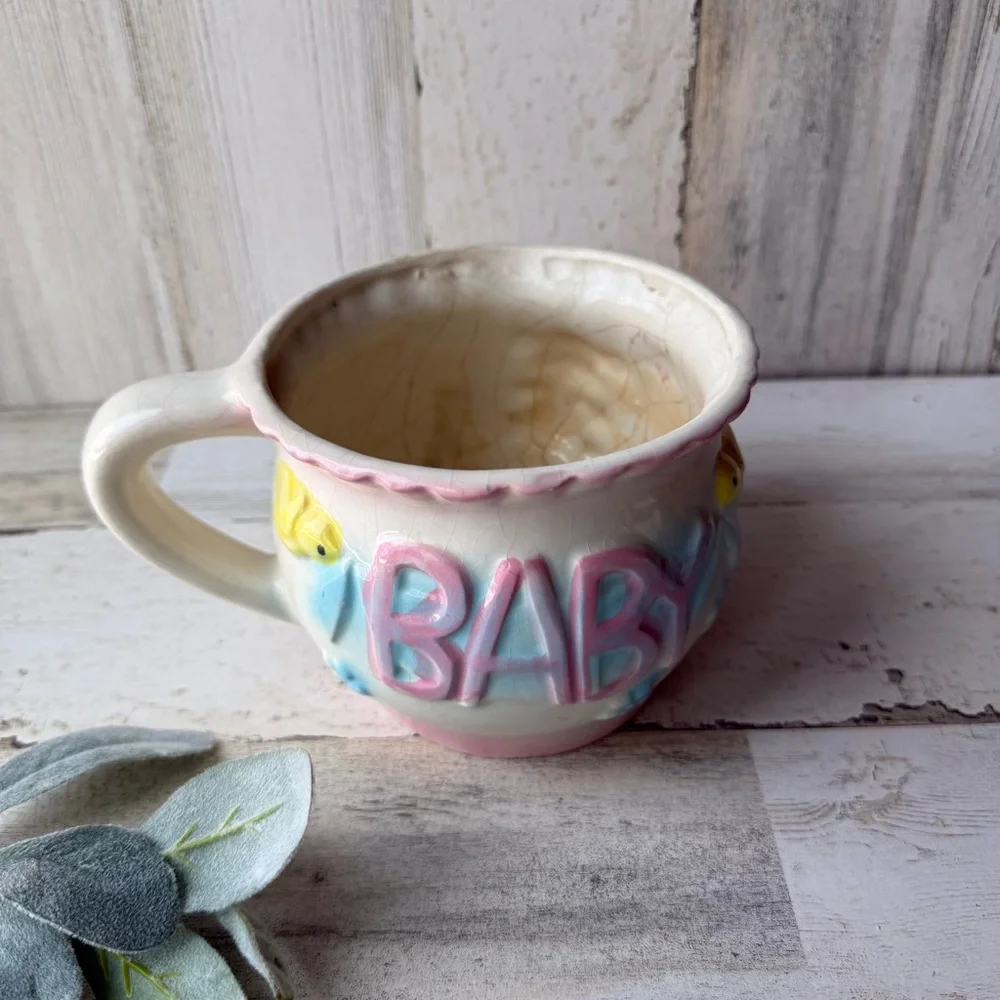 Vintage Baby Nursery Ceramic Planter 'Baby' (1983) Baby Shower Decor